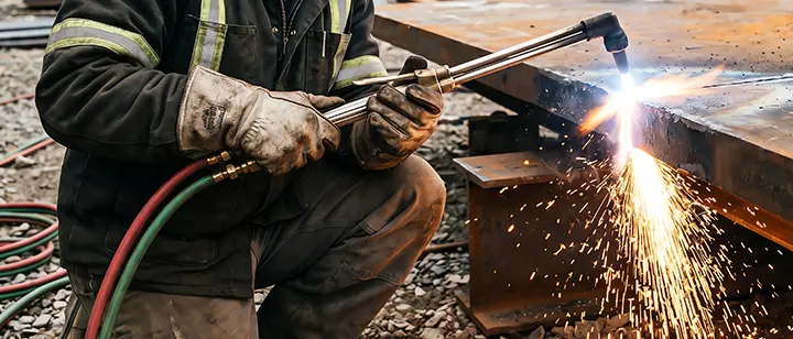 oxy fuel cutting thick metal