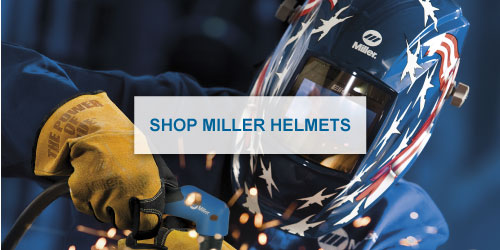 welder in miller helmet